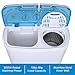 Best Choice Products Portable Compact Mini Twin Tub Laundry Washing Machine and Spin Cycle Dryer w/Hose, 13lbs Load Capacity, Built-In Drain - White/Light Blue