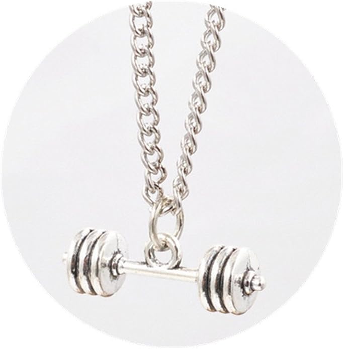 Barbell Necklace, Dumbbell Necklace, Barbell Necklace Charm, Barbell Necklace