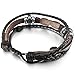INBLUE Men,Women's Alloy Genuine Leather Bracelet Bangle Cuff Silver Tone Brown Love Infinity Symbol Surfer Wrap Tribal Adjustable