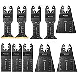 Quick Release Oscillating Saw Blades - Platinum Pack Multitool Bi-Metal Blade for Fein Multimaster, Dewalt, Bosch, Dremel Multi Max, Milwaukee, Makita, Rockwell Sonicrafter, Porter Cable Power Tool