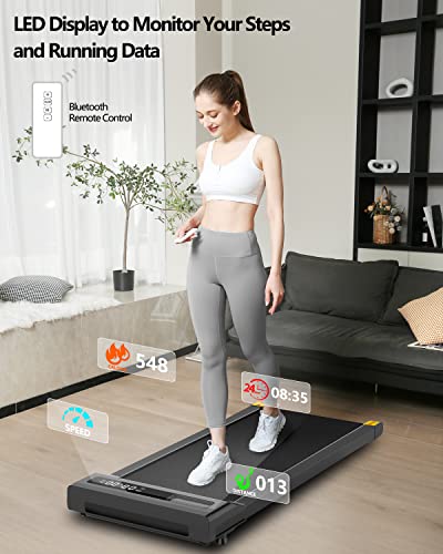 NOTIUS Walking Pad Treadmill Under Desk-Under Desk Treadmill for Office Home,2 in 1 Desk Treadmill Space Saving with Treadmill Mat,Remote Control,LED Display.