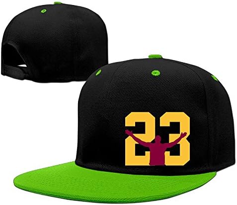 Lebron James 23 Logo Unisex Cotton Adjustable Hip Hop Snapback Baseball Caps Leisure Hat KellyGreen One Size Fits Most