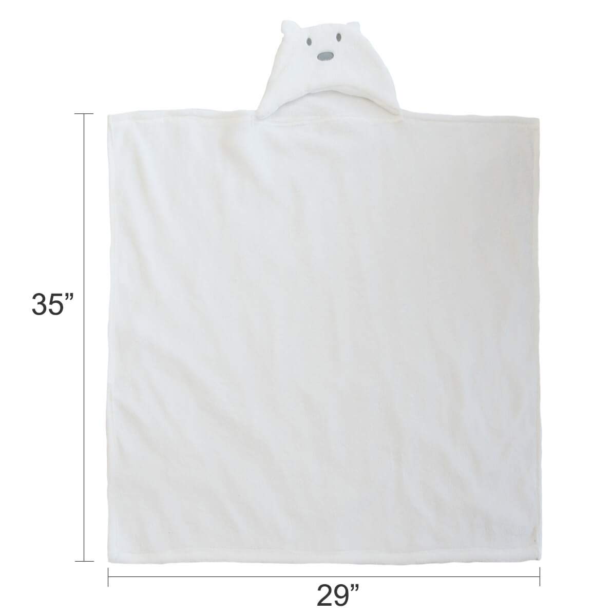 Baby Swaddle Blanket Wrap Unisex for Boys Girls Newborn Infant, Antibacterial Skin Friendly, Thick Blanket 35inch Long 29inch Large Color White Bear Design Fleece Material Premium by LurddesLurddes