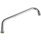 KWODE Brass Swivel Swing Nozzle Spout Replacement Kit for Most T and S Commercial Kitchen Sink Faucet, 12" Spout Reach with MAX 2.2 GPM Aerator