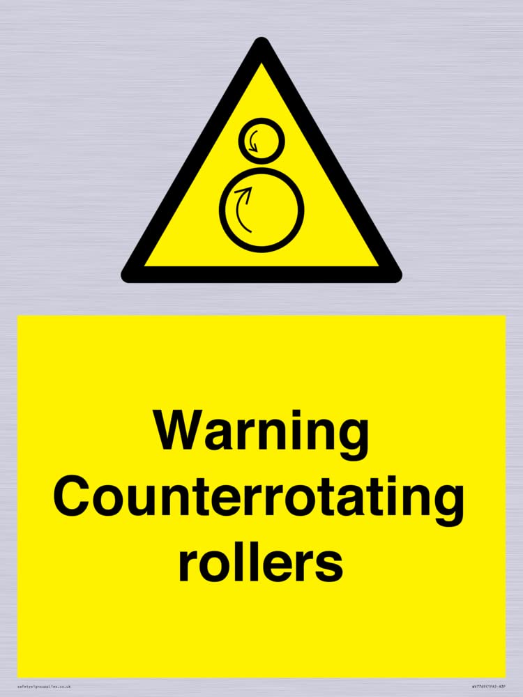 Warning Counterrotating rollers Sign - 300x400mm - A3P
