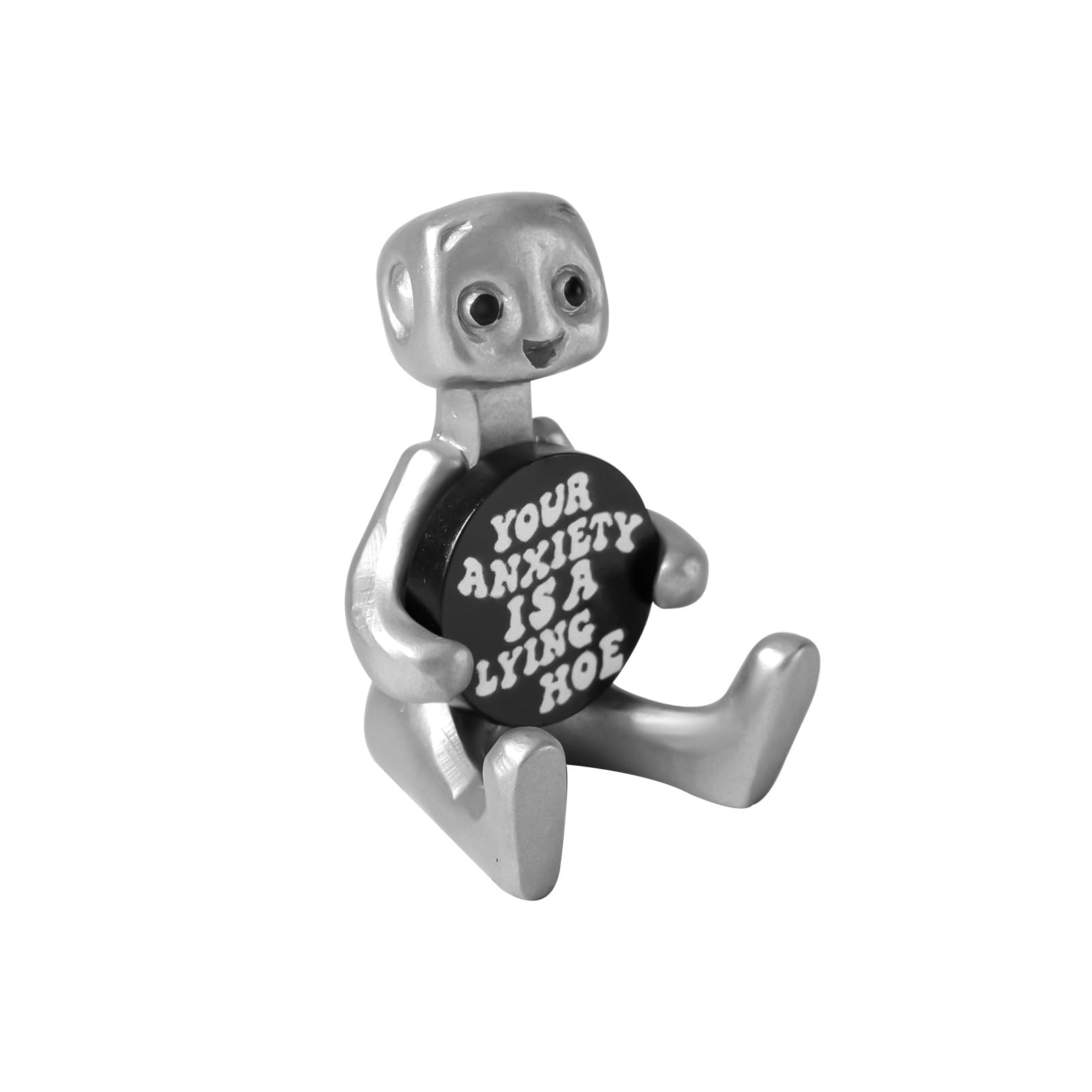 PEUTIER Cute Robot Statue, Funny Robot Statue Decor Cute Tiny Robot Figure Inspirational Desktop Robot Decor for Home Office Table Decoration (Style 4)