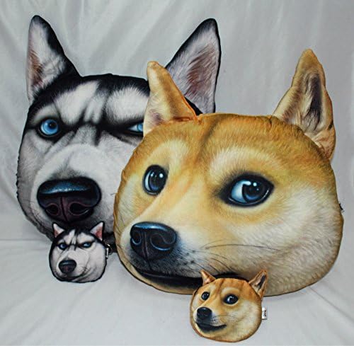 Home Décor Emoji Doge Akita Husky Emoticon Cushion Throw Pillow Car Office Stuffed Plush Toy Doll (50x60cm, Yellow)