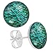 LilMents 3 Pairs Vibrant Peacock Bird Feathers Unisex Stainless Steel Stud Earrings Set
