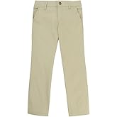 French Toast Girls' Adjustable Waist Stretch Twill Straight Leg Pant (Standard & Plus), Khaki, 18 Plus