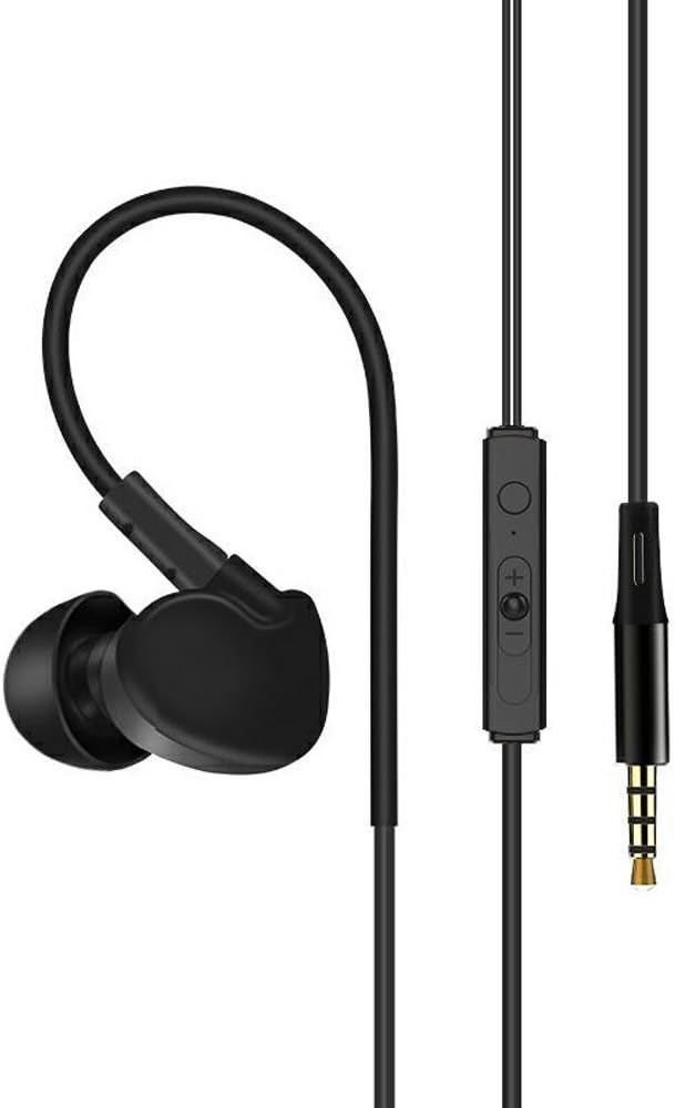 in-Ear Earphones, Licoers Wired Headphones Mic Heave Bass Stereo Noise Isolating Volume Control Sports HiFi Earphones for iPhone, IPad, Android Smartphones, Mp3/mp4 Player, Tablet, Etc (Black)