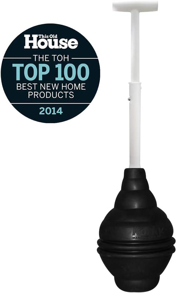 Korky 96-4AM Telescoping T-Shaped Handle BeehiveMAX Universal Plunger, Black - - 