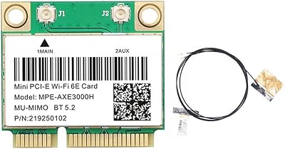 Durratou AXE3000H WiFi 6E Card BT 5.2 802.11AX Dual Band 2.4/5Ghz Mini PCI-E