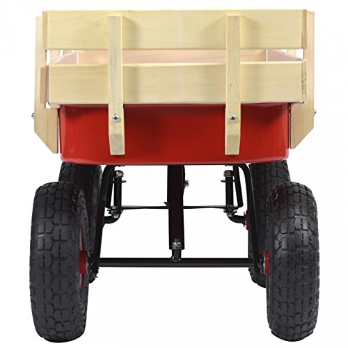 All Purpose Beach Wagon 330lb Capacity Moving Wagon Red And Light Wood