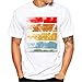 ZYooh Fashion Boys Mens Round Neck T-shirt,Colored Printing Casual Short Sleeve Tee Cotton Solid Color Short Tops (L, white)