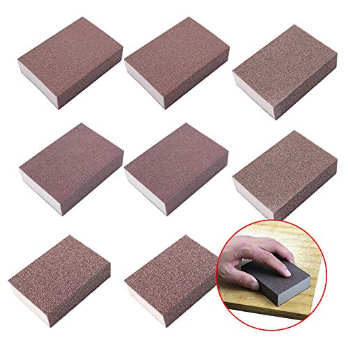 M-Aimee 8 Pieces Sanding Sponge,Coarse/Medium/Fine/Superfine 4 Different Specifications Sanding Blocks Assortment,Washable and Reusable. - Thumbnail 4