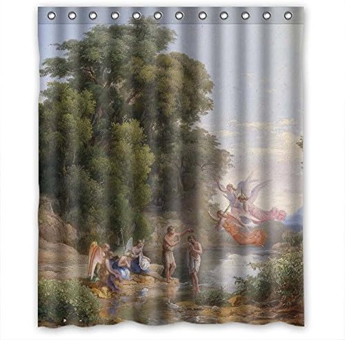 PILZOO Bath Curtains Width X Height / 60 X 72 Inches / W H 150 By 180 Cm(fabric) Nice Choice For Boys Family Couples Girls Gf. Easy Clean Beautiful Scenery Landscape Painting Polyester