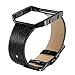 bayite Leather Bands with Frame for Fitbit Blaze Genuine Leather Straps Replacement for Fitbit Blaze Smart Fitness Watch Women Men Black