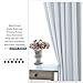 PONY DANCE Room Darkening Curtains - Ring Top Blackout Curtain Panels for Bedroom Window Treatment Drapes Home Decoration Energy Saving for Hotel, 42 x 45 inch, Greyish White, Double Panels