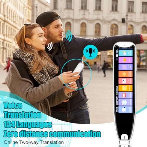 Scan Reader Pen for Dyslexia, 142 Language Smart Translation Pen Translator for Elderly, Kids, Students, Supports Voice, Scan, Text to Speech (White)
