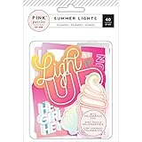 American Crafts Pink Paislee Summer Lights 40 Piece Holographic Foil Ephemera