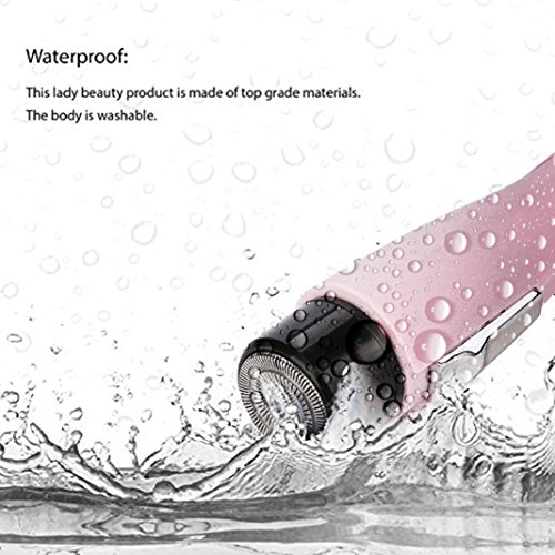 Fabal Electric Epilator Mini Lady Armpit Hair Shaver Travel Bikini Hair Removal Device (Pink)