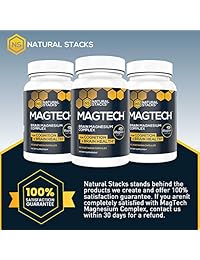 Cápsulas de complejo de magnesio MagTech de Natural Stacks (90 Cápsulas). Mejoran la salud...