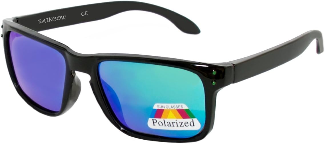 Rainbow safety Kid's Sunglasses Polarized 5 Years + 3301Black Mirror Green