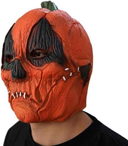 Nicerokaka New Novelty Scary Halloween Costume Party Halloween Mask (Orange Pumpkin_C)