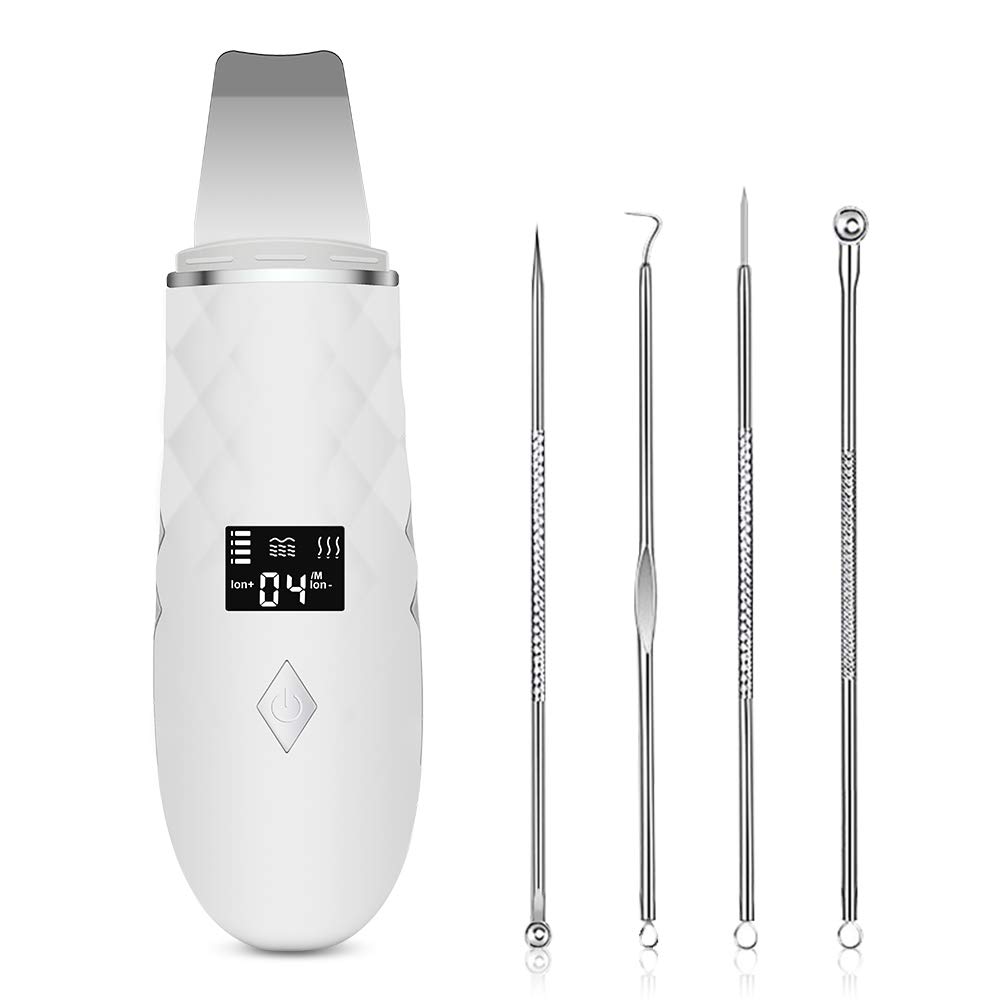 Skin Scrubber,Face Spatula Portable Pores Cleanser Facial Lifting Tool Blackhead Remover Comedones Extractor USB Rechargeable