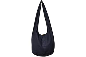 BENTHAI PRODUCTS BTP! Thai Monk Buddha Cotton Sling Crossbody Messenger Bag Purse Hippie Hobo Black XL1