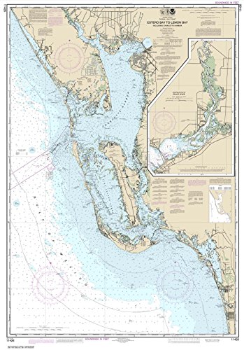 Paradise Cay Publications NOAA Chart 11426: Estero Bay to Lemon Bay: including Charlotte Harbor; Continuation of Peace River, 33.7 X 48.3, TRADITIONAL PAPER