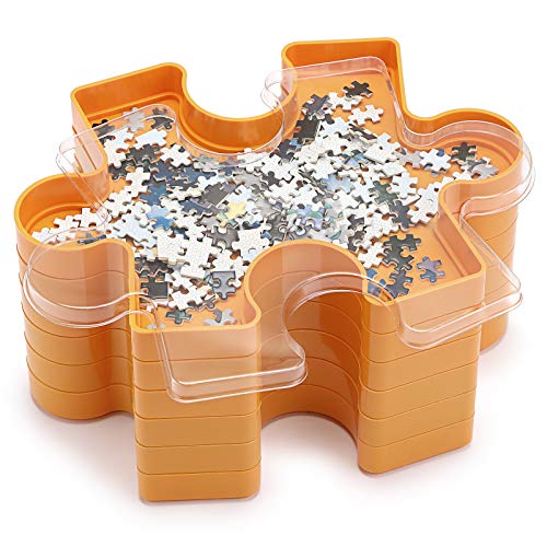 BTSKY Stackable Puzzle Sorting Trays with Clear Lid, Jigsaw Puzzle