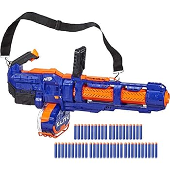 NERF Elite Titan CS-50 Toy Blaster -- Fully Motorized, 50-Dart Drum, 50 Official Elite Darts, Spinning Barrel -- for Kids, Teens, Adults