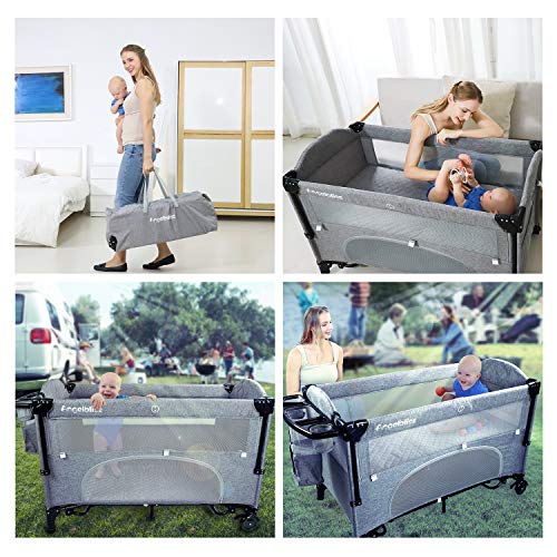 Angelbliss 4 in 1 Baby Beside Sleeper Portable Crib with