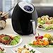 NutriChef Electric Hot Air Fryer Oven w/ Digital Display - Big 3.4 Qt Capacity Stainless Steel Kitchen Oilless Convection Power Multi Cooker w/ Basket, Pan - Use for Baking, Grill - PKAIRFR42 (Black)