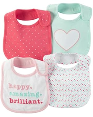 Baby Girls' 4 Pack Teething Bibs
