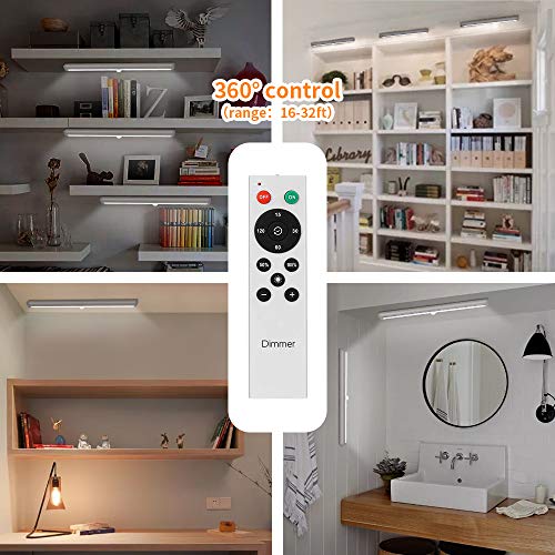 Remote Control Dimmable Cabinet Light, 10 LED Touch Control Kitchen Counter Light, Battery Operated Wireless Stick-on Closet Light, Corridor Sensor Night Light, RT3P, Silver (3 Pack) - Thumbnail 3