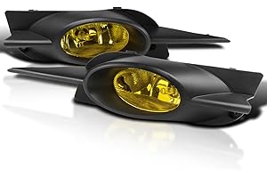 Spec-D Tuning Yellow Bumper Driving Fog Lights + Bulbs + Switch Compatible with 2009-2011 Honda Civic 2Dr Coupe L+R Pair Asse
