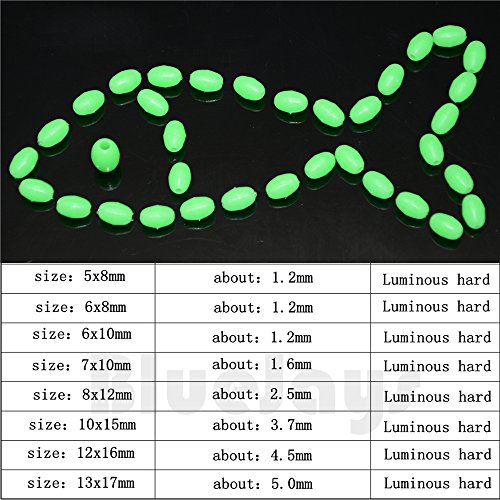 100pcs Oval Hard Luminous Beads Pearl Fishing Lure Bait Accessoires Fishing Tackle Sea fishing tool (10x15mm 100pcs)