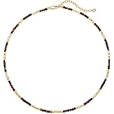 MEVECCO Dainty Gold Choker Necklace for Women 18K Gold Plated Irregular Mixed Beaded Choker Necklace for Her Jewelry Gift