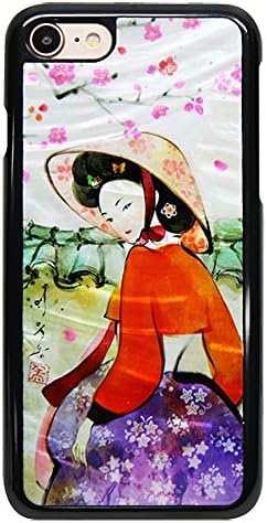 ARTIMO iPhone 7 Natural Mother of Pearl Case with Korean Traditional Pictures and Patterns Eo U Dong