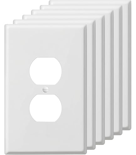 Airmont Oversized White Metal Wall Plates – 5.5x5.5 Heavy-Duty Steel Covers For 1-5 Gang Switches, Outlets & Smart Devices (Centered Rocker, 2-Gang)