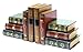 JustNile Vintage Book-Like Decorative Wooden Bookends with Small Drawers, Desktop Organizer Drawer Units, Set of 2