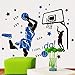 Amaonm Creative 3D Basketball Player Dunk Basketball Star Wall Decals Removeable Walls Art Decor DIY Wall Sticker Home Decorations Decal Nursery Sticker for Boys Room Living Room Bedroom (Blue)