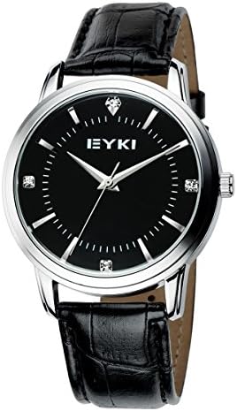 Men's Simple Luxury Business Watch Classic Analog Quartz Leather Wrist Watch Black Casual Dress Watch