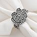 Mytys Black Band Rings for Women Silver Color Metal with Crystal Setting Eternity Ring Band NEW