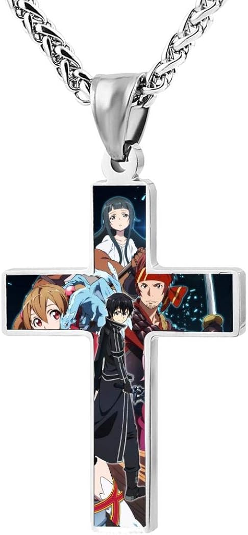 Best Service Therwd Tiny Simple Zinc Alloy 3d Print Anime Necklace Silver Jewelry Cross Pendant Necklace Valentine Gift For Men Women 24 Inches Chain Creative Products Gssf Com Kw