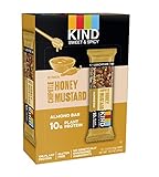 STRONG & KIND Protein Bars, Honey Mustard Savory Snack Bars, 1.6 Ounce, 12 Count