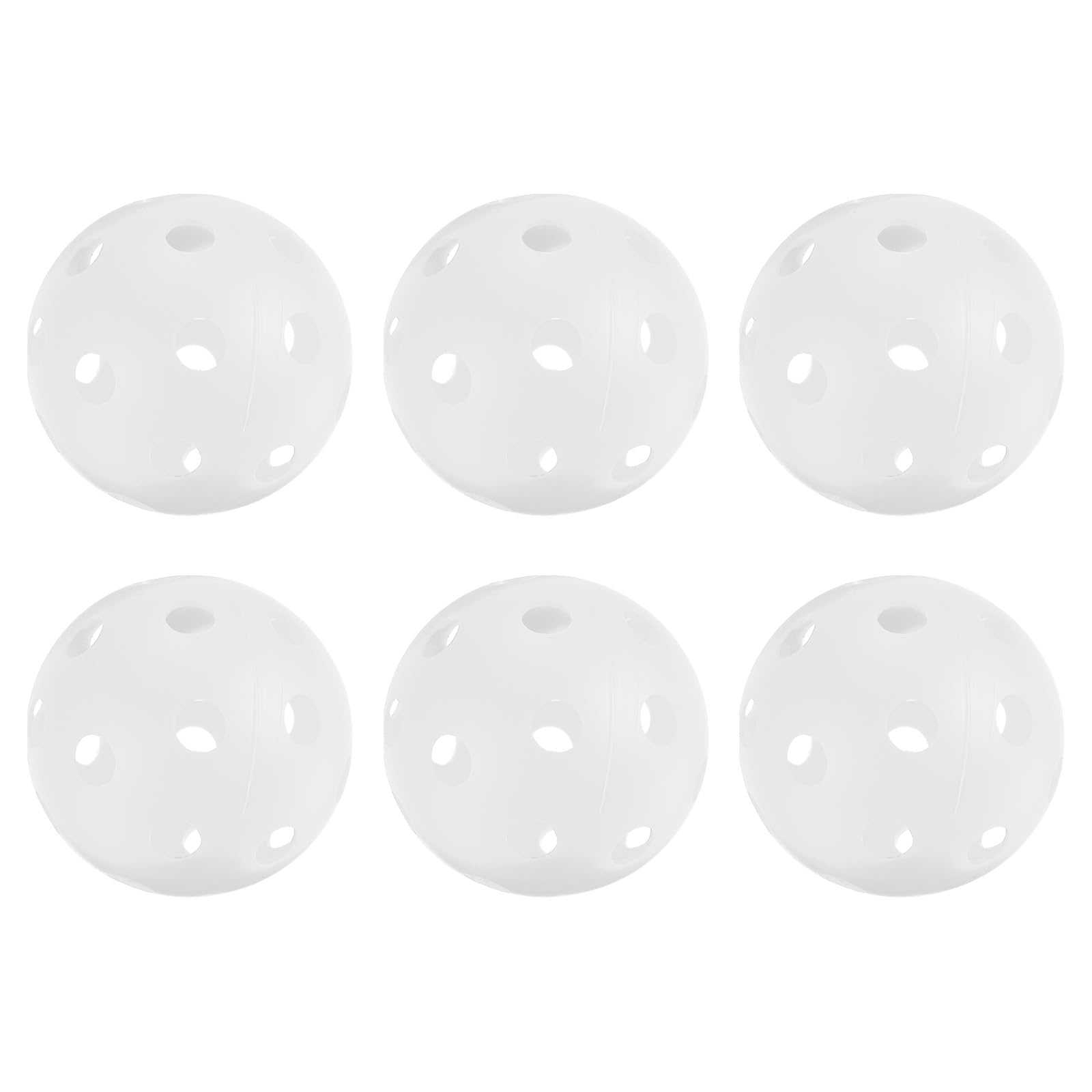 PATIKIL Outdoor Pickleball Balls 26 Holes 72mm(2.8inch) 23g(0.81oz) 6 Pack for Amateurs Indoor/Outdoor Sport, White
