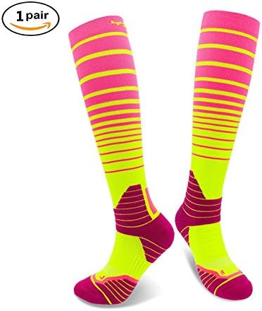 Compression Socks for Men &amp; Women Running Socks Fit for Running, Soccer, Basketball, Hiking, Fishing 1 Pack (Pink)